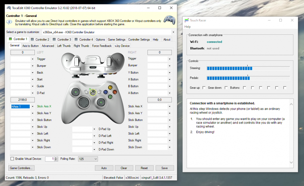 tocaedit controller emulator joystick sensitivity settings